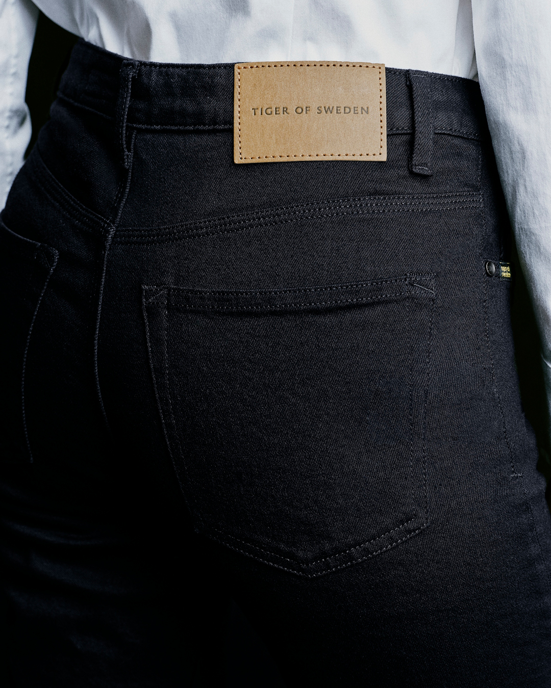 detail image of black jeans